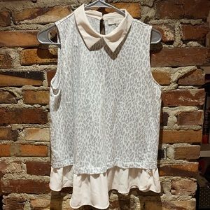 Gray Leopard Print Sweater Tank